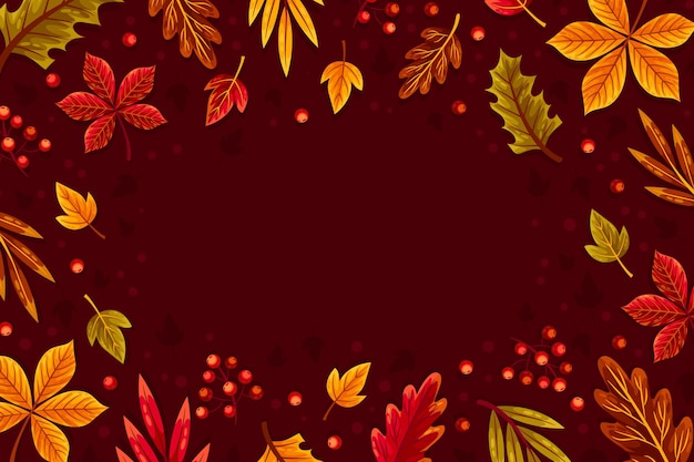 Design piatto sfondo foglie d'autunno