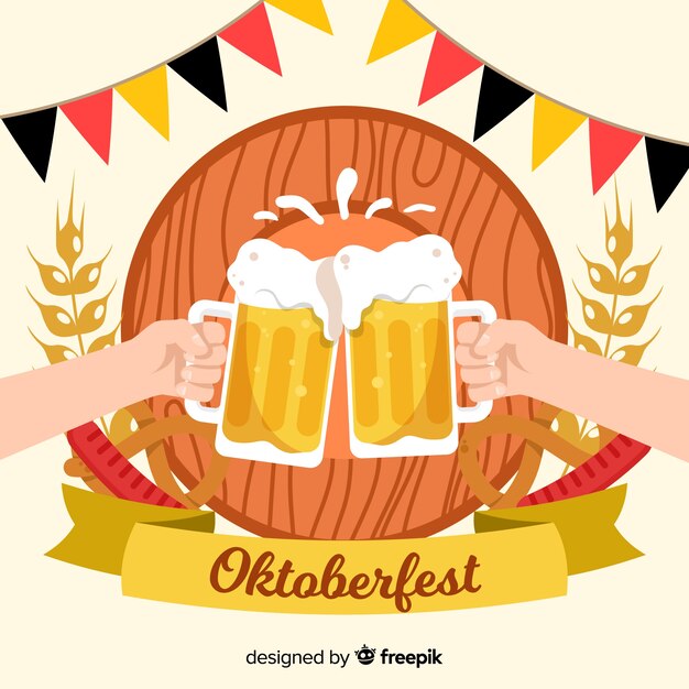 Design piatto sfondo oktoberfest decorativo