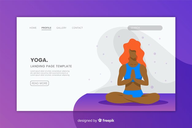 Design piatto sportivo landing page