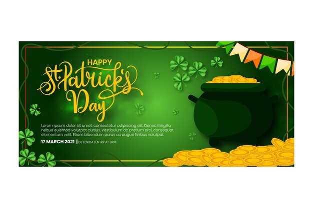 Design piatto st. banner del giorno di patrick