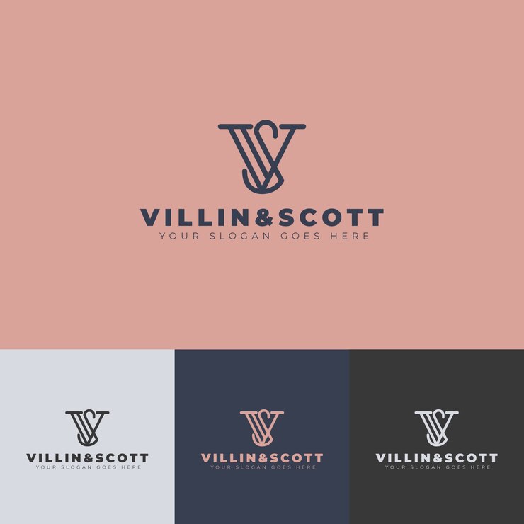 Vettore gratuito design piatto vs modello di design del logo
