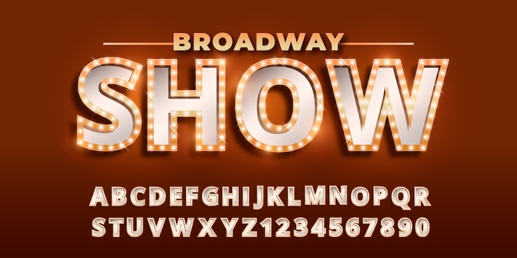 Vettore gratuito design realistico dei caratteri di broadway