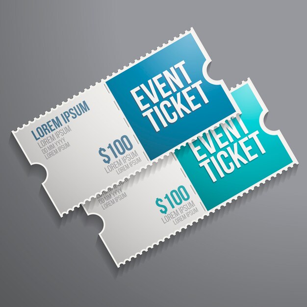 Design realistico del mockup del biglietto