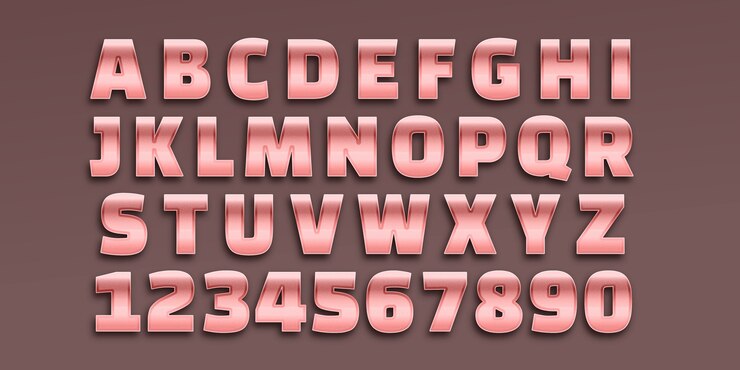 Vettore gratuito design realistico dell'alfabeto in oro rosa