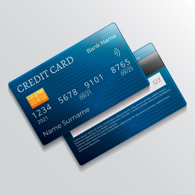 Design realistico della carta di credito