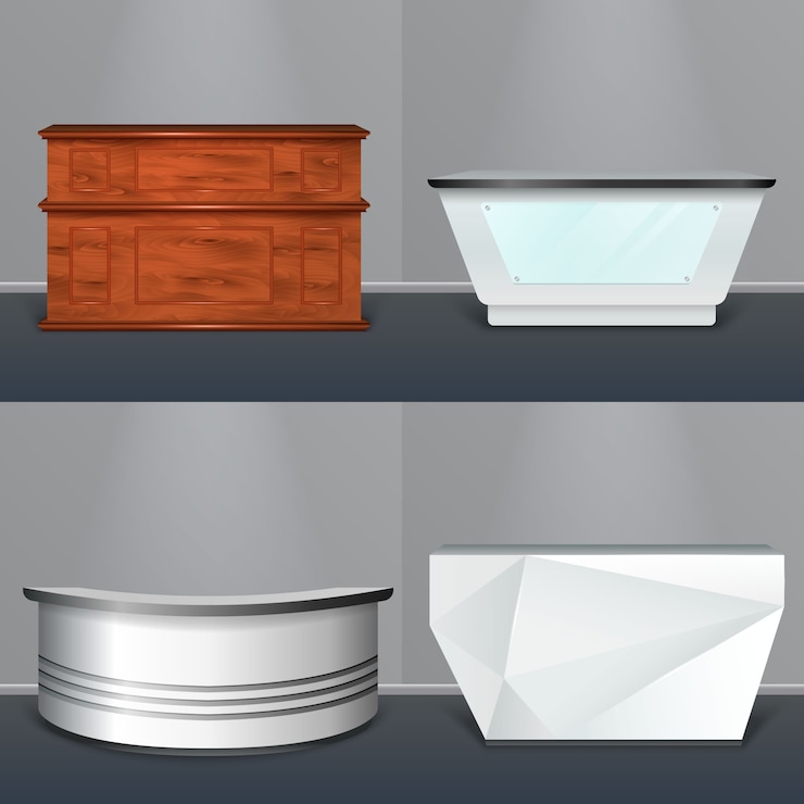 Vettore gratuito design realistico moderno della reception