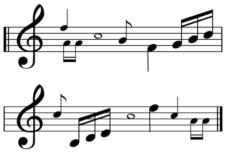 Vettore gratuito design senza soluzione di continuità per le note musicali