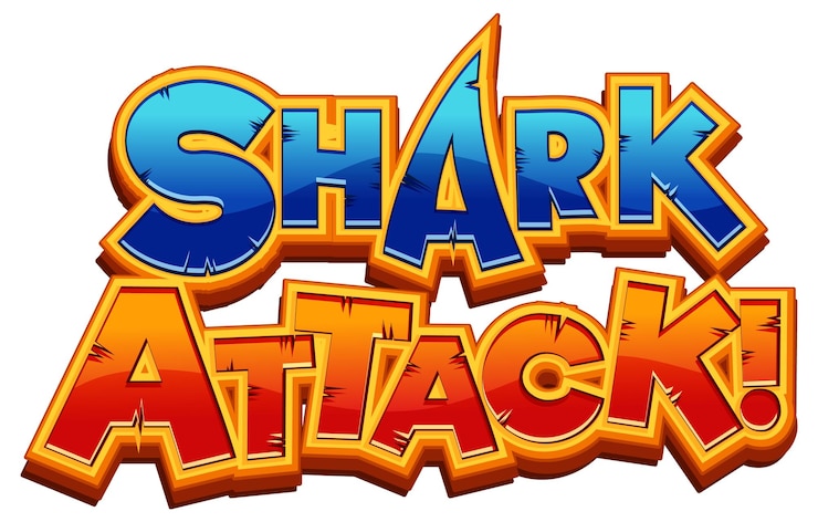 Vettore gratuito design tipografico shark attack