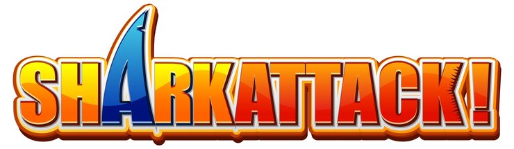 Vettore gratuito design tipografico shark attack