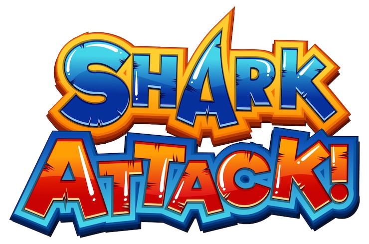 Vettore gratuito design tipografico shark attack