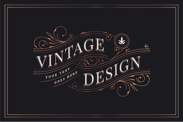 Design vintage con decorazioni ornamentali