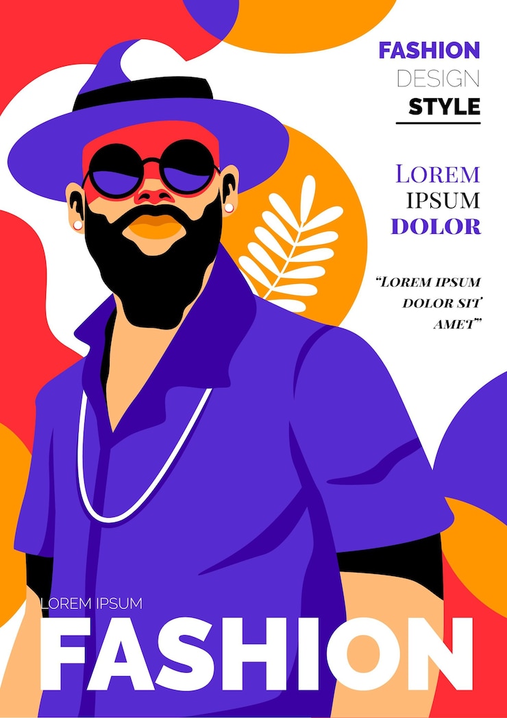 Vettore gratuito dettagliata copertina di una rivista di moda