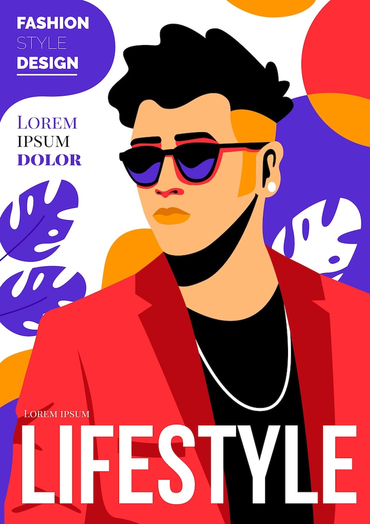 Vettore gratuito dettagliata copertina di una rivista di moda