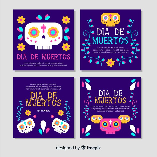 Día de muertos instagram post collection