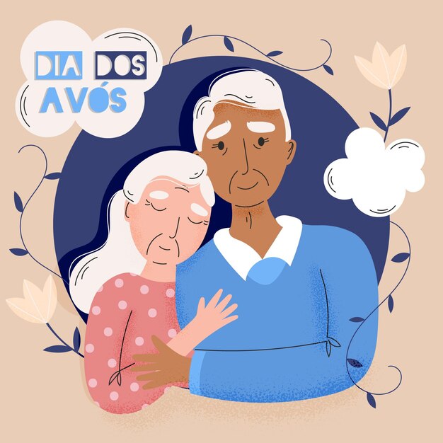 Dia dos avós concetto illustrato