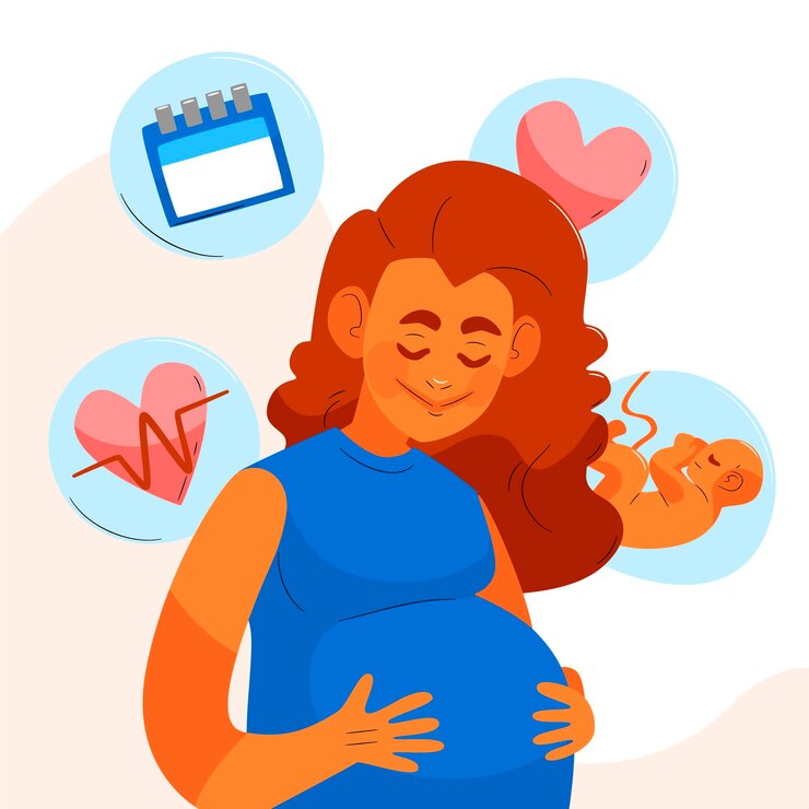 Vettore gratuito dia internacional de la obstetricia y la embarazada illustrazione