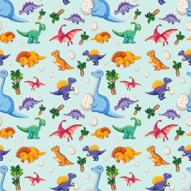 Vettore gratuito dinosauro sul modello senza cuciture