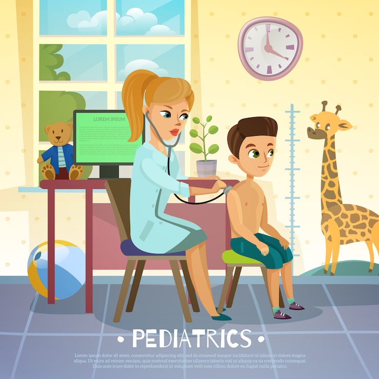 Vettore gratuito dipartimento pediatrico