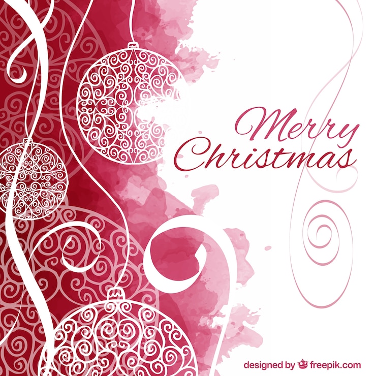 Vettore gratuito dipinta a mano merry christmas background