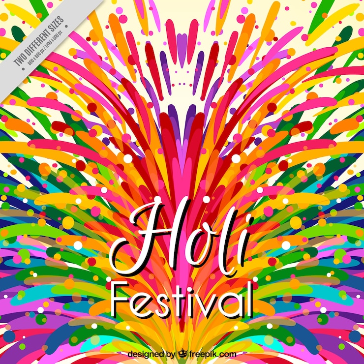 Vettore gratuito dipinti a mano holi sfondo colorato