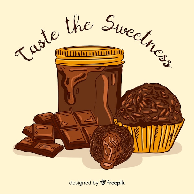 Disegnata a mano bella composizione brigadeiro