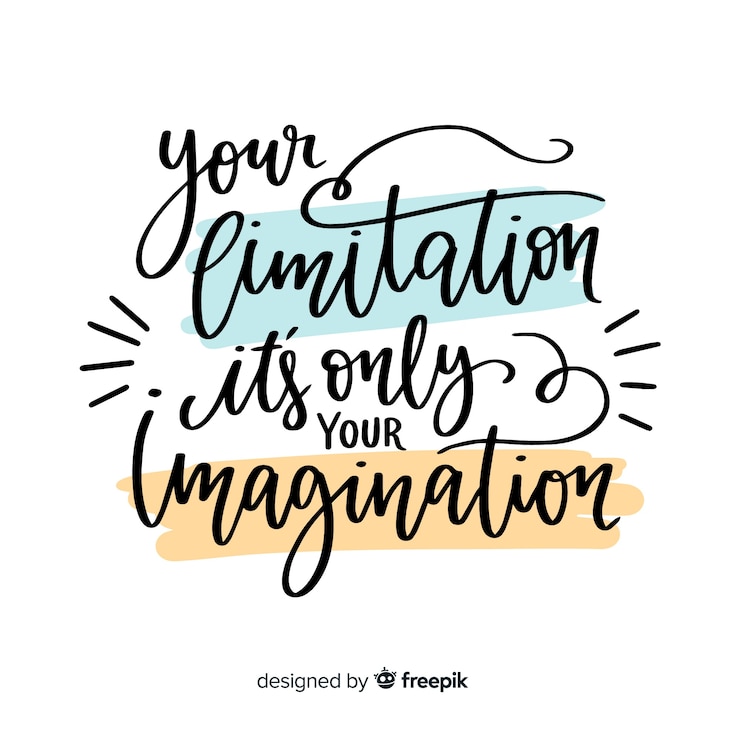 Vettore gratuito disegnata a mano citazione motivazionale lettering sfondo