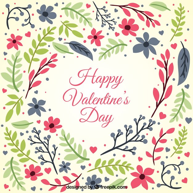 Disegnata a mano di san valentino floreali day background