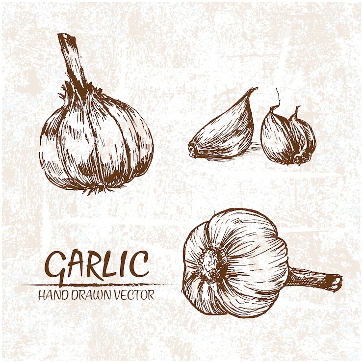 Vettore gratuito disegnata a mano disegno aglio
