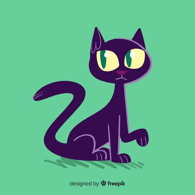 Disegnata a mano halloween lady cat