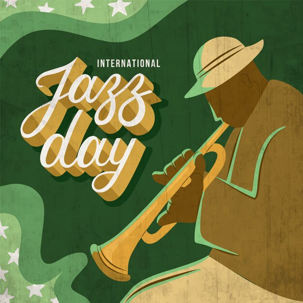 Disegnata a mano internationa jazz day concept