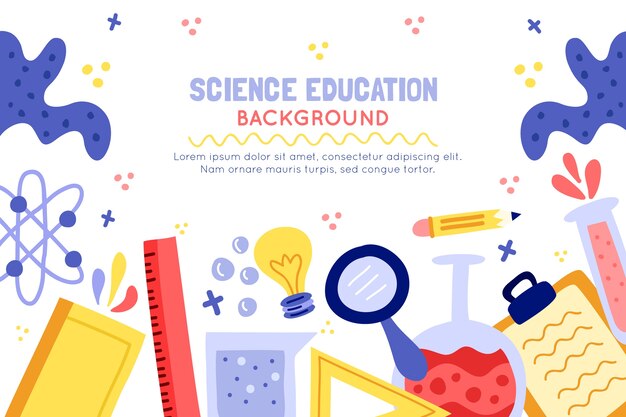 Disegnata a mano sfondo colorato educazione scientifica
