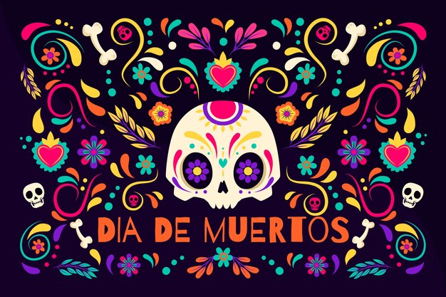 Disegnata a mano sfondo di muertos
