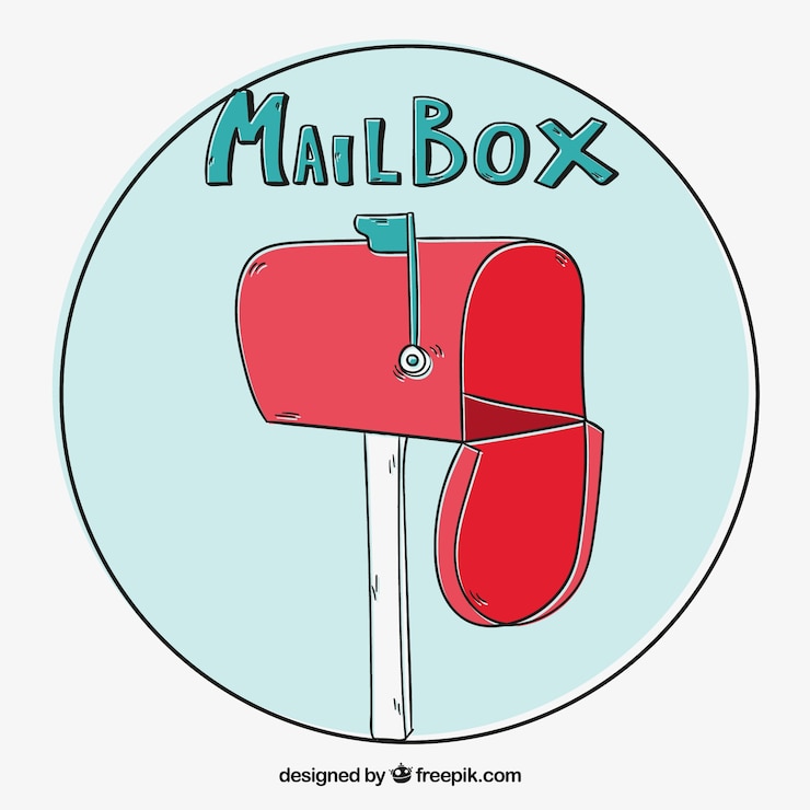 Vettore gratuito disegnata a mano sfondo rosso letterbox