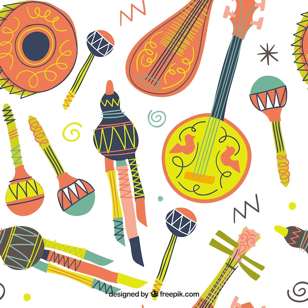 disegnata a mano strumenti colorati modello