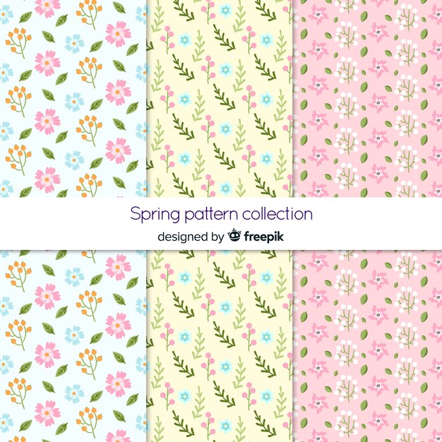 Disegnati a mano modelli di fiori primaverili