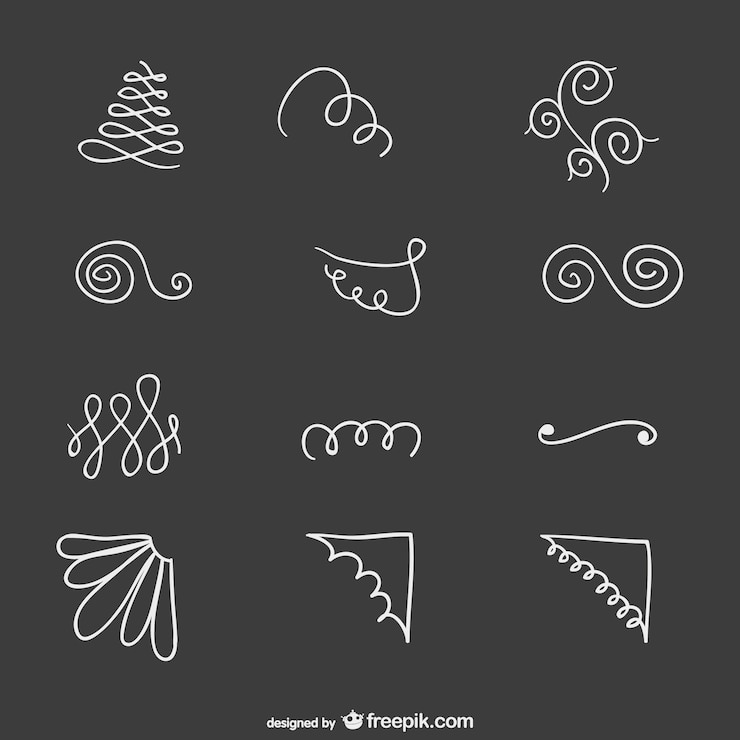 Vettore gratuito disegnati a mano semplici ornamenti