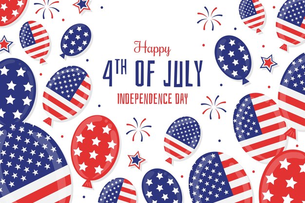 Disegnato a mano 4 luglio - sfondo di palloncini festa dell'indipendenza