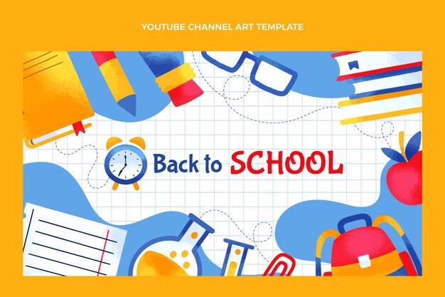 Disegnato a mano al modello di arte del canale youtube della scuola