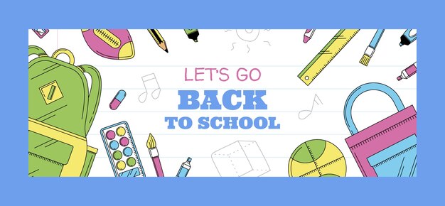 Disegnato a mano al modello di copertina dei social media della scuola