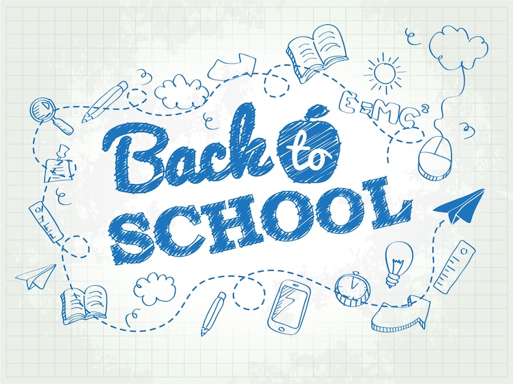 Disegnato a mano allo sfondo della scuola