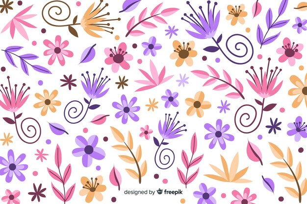 Disegnato a mano colorato sfondo floreale