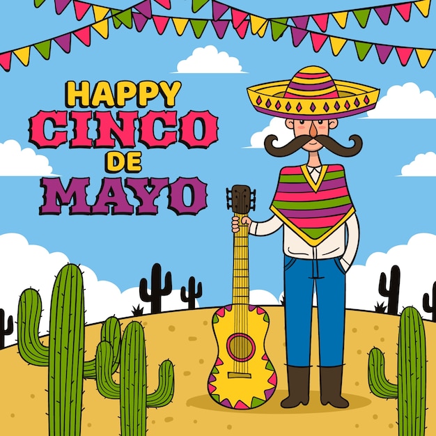 Disegnato a mano creativo cinco de mayo