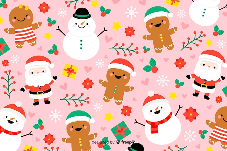 Vettore gratuito disegnato a mano del fondo di natale