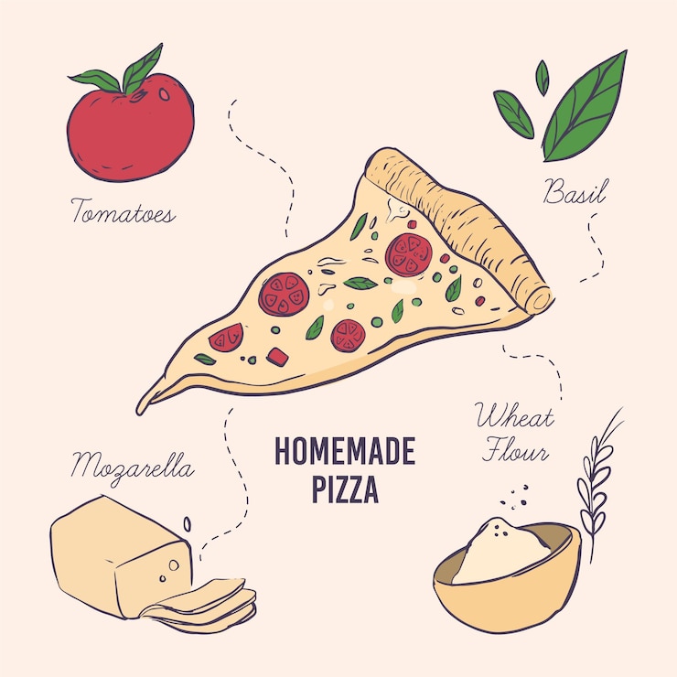 Vettore gratuito disegnato a mano di deliziosa ricetta