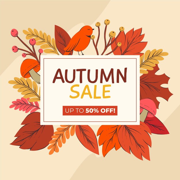 Disegnato a mano di vendita di autunno