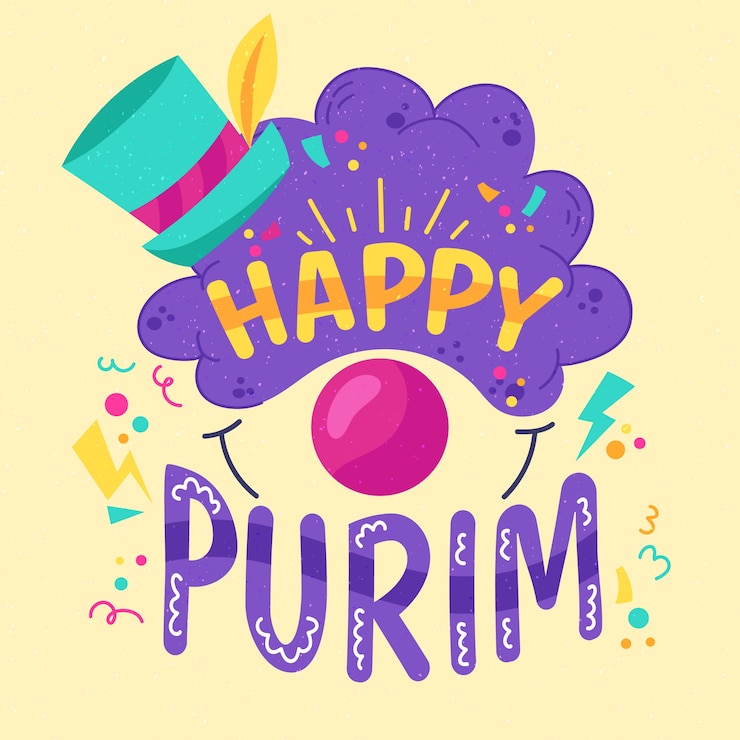 Vettore gratuito disegnato a mano felice evento purim day