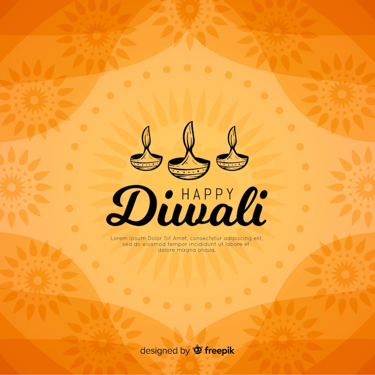 Vettore gratuito disegnato a mano incantevole sfondo di diwali