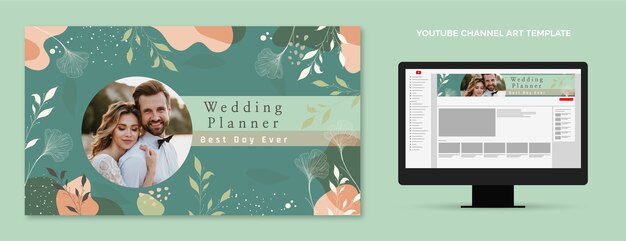 Disegnato a mano piatto wedding planner canale youtube art