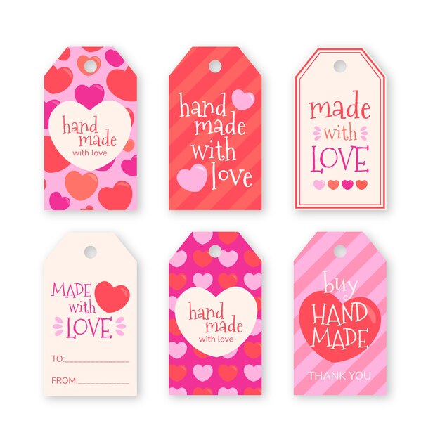Disegnato a mano realizzato con pacchetto badge d'amore