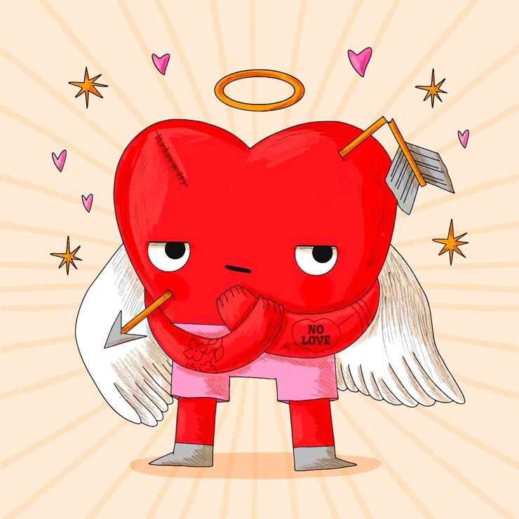 Vettore gratuito disegnato a mano senza illustrazione d'amore